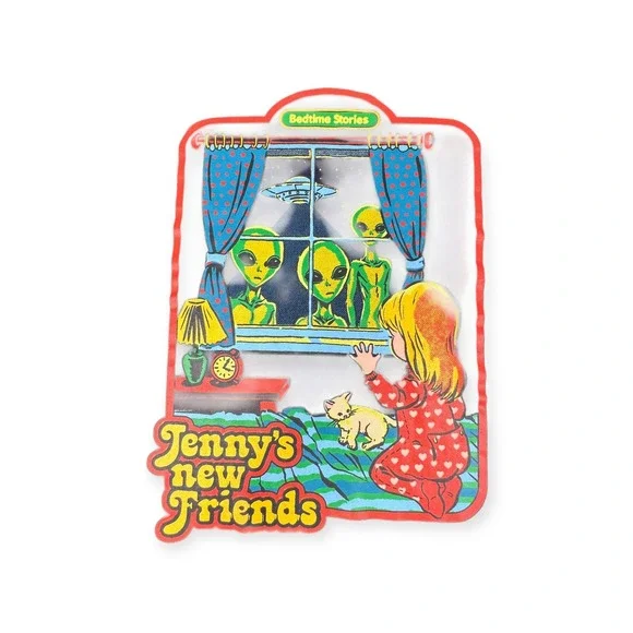 ROMWE Graphic Tee Alien UFO Jenny's New Friends Short Sleeve T-Shirt S - Picture 7 of 8